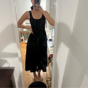 Black Sleeveless Midi Dress